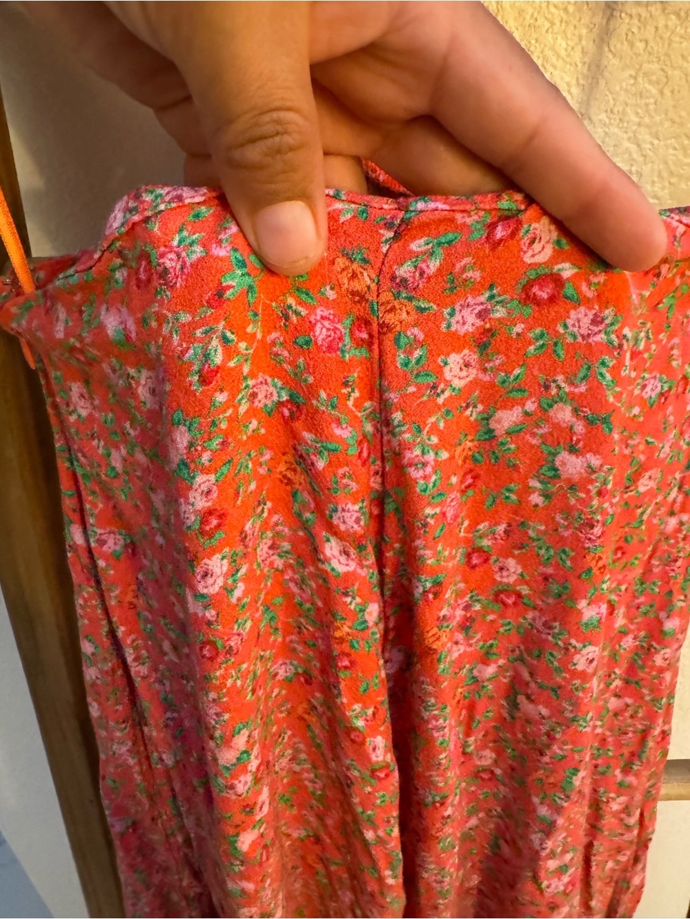 AFRM Savvy Coral Floral Cutout Maxi Dress with Slit Down the Middle - Picture 12 of 14